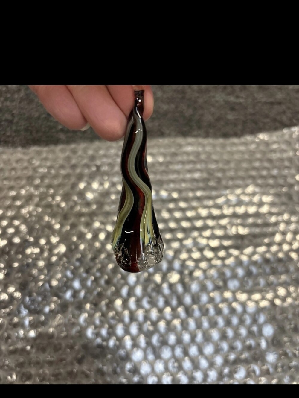 Murano Style Multicolored Blown Glass Ornament 3” X 3/4”